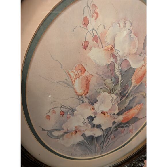 Barbara Mock Authentic Print Art in Beautiful Wooden Sculpted Frame - Picture 12 of 12